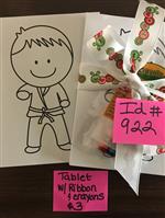 coloring pack with ribbon and crayons 